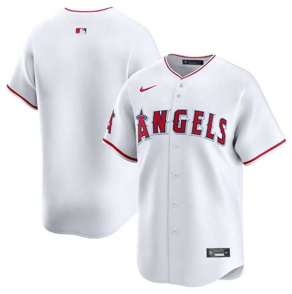Men%27s Los Angeles Angels Blank White Home Limited Baseball Stitched Jersey Dzhi->los angeles angels->MLB Jersey